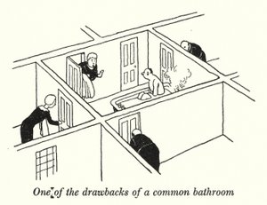 One of the Drawbacks of a Common Bathroom by William Heath Robinson