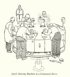 Quick Shaving Machine in a Communal Home by William Heath Robinson