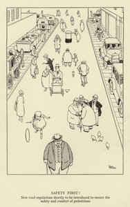 Safety first! New road regulations shortly to be introduced to ensure the safety and comfort of pedestrians by William Heath Robinson