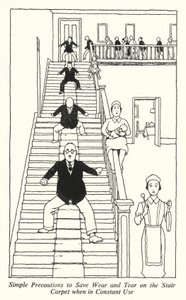 Simple Precautions to Save Wear and Tear on the Stair Carpet by William Heath Robinson