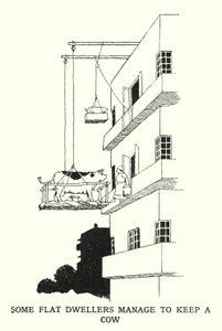 Some Flat Dwellers Manage to Keep a Cow by William Heath Robinson