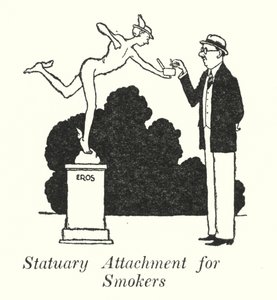 Statuary Attachment for Smokers (lithograph) by William Heath Robinson