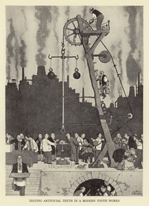 Testing Artificial Teeth in a Modern Tooth Works by William Heath Robinson