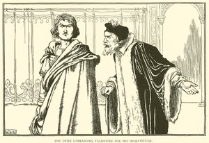 The Duke Upbraiding Valentine for His Ingratitude by William Heath Robinson