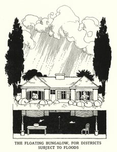 The Floating Bungalow, for Districts Subject to Floods by William Heath Robinson