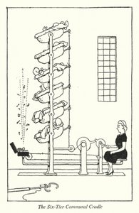 The Six-Tier Communal Cradle by William Heath Robinson
