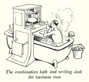 The Combination Bath and Writing Desk for Business Men by William Heath Robinson