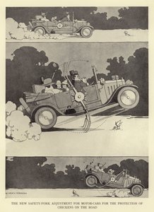 The New Safety-Fork Adjustment for Motor-Cars for the Protection of Chickens on the Road by William Heath Robinson