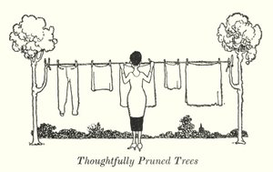 Thoughtfully Pruned Trees by William Heath Robinson