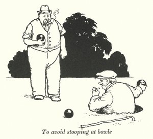 To Avoid Stooping at Bowls by William Heath Robinson