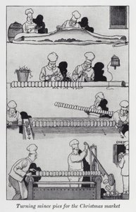 Turning Mince Pies for the Christmas Market by William Heath Robinson