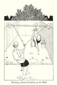 Weeding without Treading on the Beds by William Heath Robinson