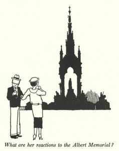 What are her reactions to the Albert Memorial? by William Heath Robinson