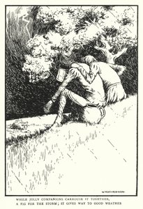 While Jolly Companions Carouse It Together, a Fig for the Storm, It Gives Way to Good Weather by William Heath Robinson