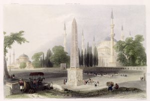 An Egyptian obelisk in the Atmeidan, or Hippodrome, Istanbul, engraved by G.K. Richardson, c.1850