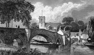 Aylesford Church and Bridge, engraved by B. Winkles, published 1829