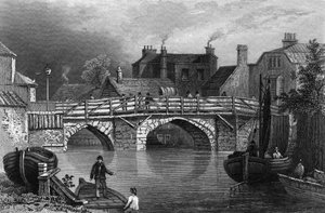 Bow Bridge, Essex, Engraved by John Rogers