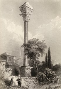 Column of Marcian, Istanbul, Turkey, Engraved by H. Adlard by William Henry Bartlett