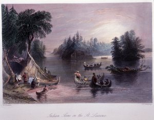Indian Encampment on the Banks of the Saint Laurent - in 