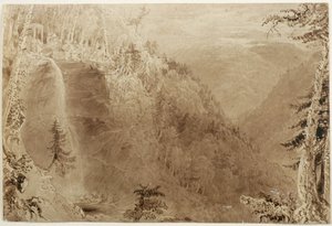 Kaaterskill Falls from Above the Ravine, Catskill Mountains, New York: Study for an Engraving, 1836