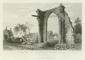Remains of Bycknacre Priory, Essex, near Danbury by William Henry Bartlett