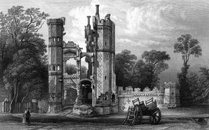Remains of Nether Hall, near Harlow, Essex, engraved by John Rogers