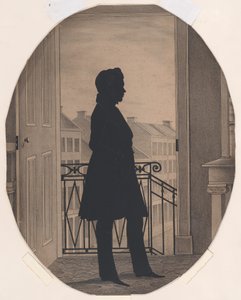 Silhouette of a Young Man Before an Open Window, Facing Right by William Henry Brown