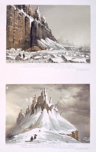 N.E. Cape of America and part of Leopold Island (top) and Termination of the Cliffs near Whaler Point, Port Leopold (bottom) from 