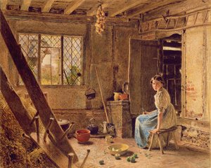 The Maid and the Magpie, A Cottage Interior at Shillington, Bedfordshire
