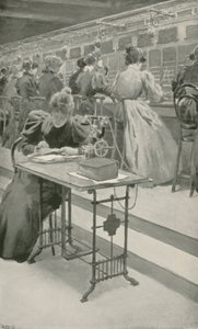 At Work in a Telephone Room by William Henry Margetson