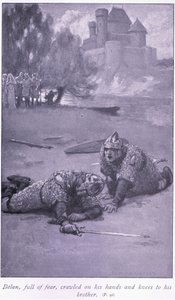 Balan, full of fear, crawled on his hands and knees to his brother by William Henry Margetson