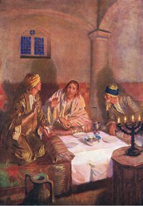 Evening at Emmaus, from The Bible Picture Book published by Thomas Nelson, c.1950
