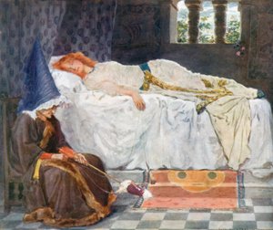 Her Eyes Were Closed, and Her Hair, Touched by the Sunshine, Lay Like Threads of Gold on the Snowy Pillow