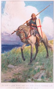So with good heart, and more fully armed, Galahad rode further upon his quest