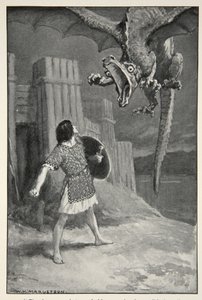 The dragon sank towards him, opening its terrible jaws, from 