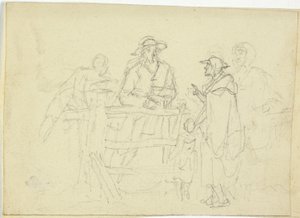 Four Figures at a Fence by William Henry Pyne