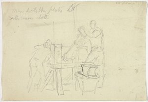 Two Men Working at a Machine by William Henry Pyne