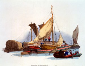 Waterman and Bargemen moving goods and passengers