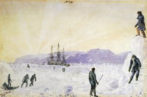 HMS Terror Caught in the Ice near Southampton Island, Nunavut, Canada (Watercolor by William Smyth, January 1837)