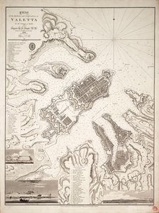 Plan of the harbours and fortifications of Valetta in the island of Malta by William Henry Smyth