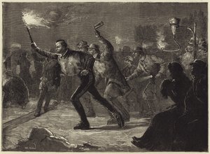 Skating on the Serpentine by Torchlight by William Heysham Overend