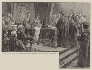 State Visit to the City of London, presenting Freedom of City to the Prince, 8 June 1863