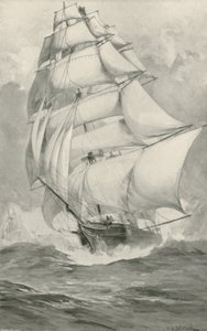 Tea-Clippers Racing from China for the Thames by William Heysham Overend