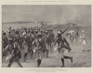 The Advance towards Dongola, the 9th Soudanese Regiment Marching to Shellal to Embark for the Front by William Heysham Overend