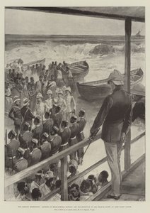 The Ashanti Expedition, landing of Rear-Admiral Rawson, and his Reception by Sir Francis Scott, at Cape Coast Castle by William Heysham Overend