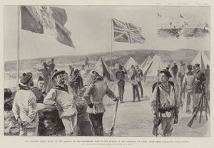 The Eastern Crisis, Scene on the Bastion of the Earthwork Fort of the Powers in the Outskirts of Canea, with their Respective Flags flying by William Heysham Overend