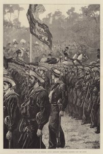 The Great Volunteer Review at Windsor, Naval Artillery Volunteers Marching Past the Queen by William Heysham Overend