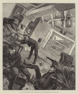 The Naval Manoeuvres, Stern Battery of HMS Northumberland in a Heavy Sea by William Heysham Overend