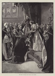 The Queen conferring the Order of the Garter