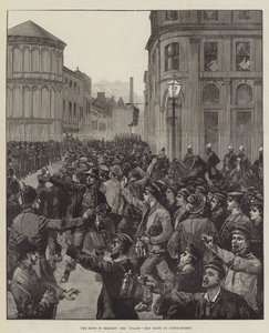 The Riots in Belfast, the Island Men going up North-Street by William Heysham Overend